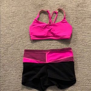 lululemon athletica Other - matching pink lulu sports bra & shorts size 2 lululemon athletica Other - matching pink lulu sports bra & shorts size 2